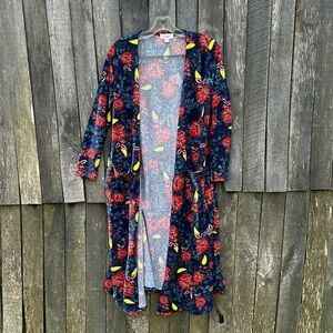 Lularoe size Small Open Front Cardigan Floral Design